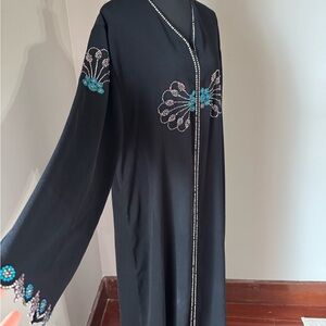 Black Embellished Long Sleeve Dress